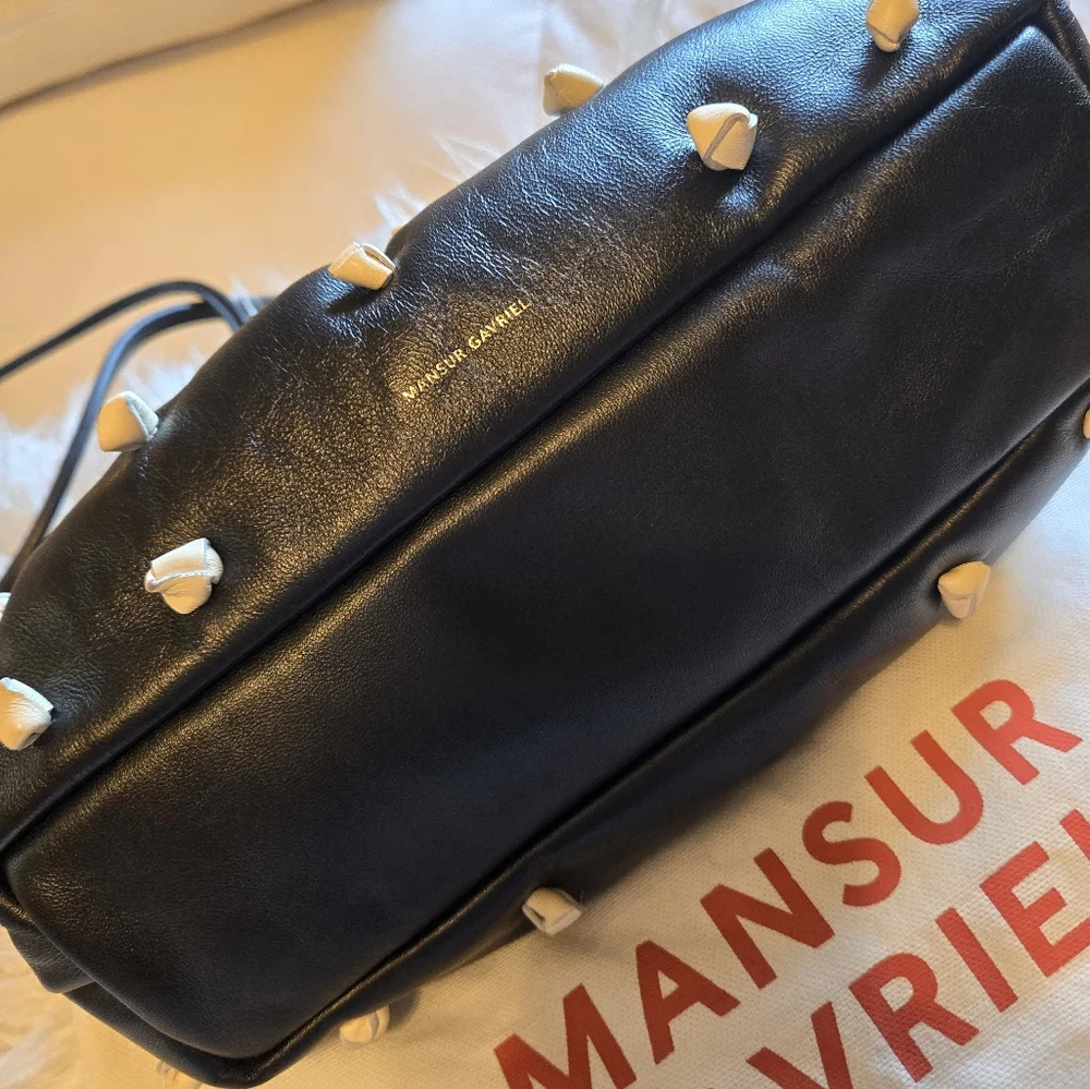 Mansur Gavriel Mini Cloud Knotted Leather Clutch NWT - Picture 4 of 8